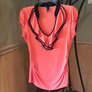 Orange and Black Blouse